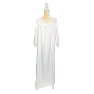Vintage Givenchy Intimates Satin Nightgown Size Small White Lace Trimmed vtg EUC